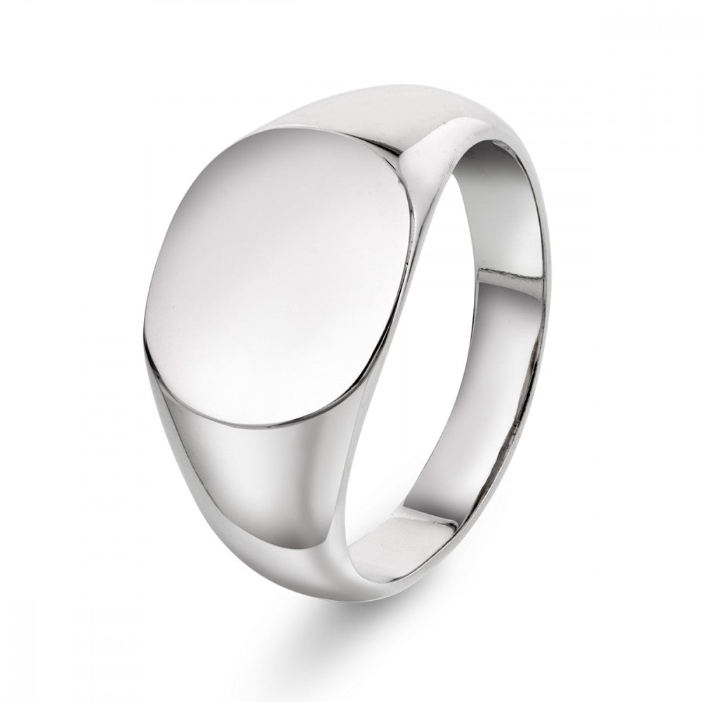 Ring i sølv, oval signetring, str. 54-66, bilde 1 av 2