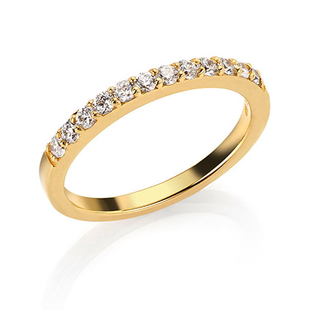 Julia ring i forgylt sølv med zirkonia, bredde 2 mm, bilde 2 av 4