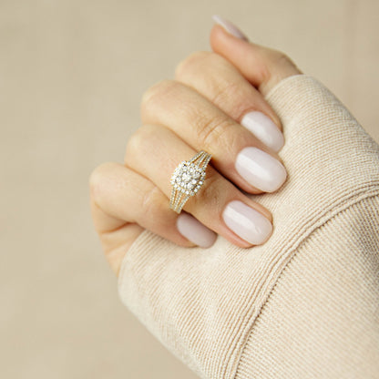 Ring i gult gull med diamant 0,90 ct, bredde 9,7 mm, bilde 2 av 4