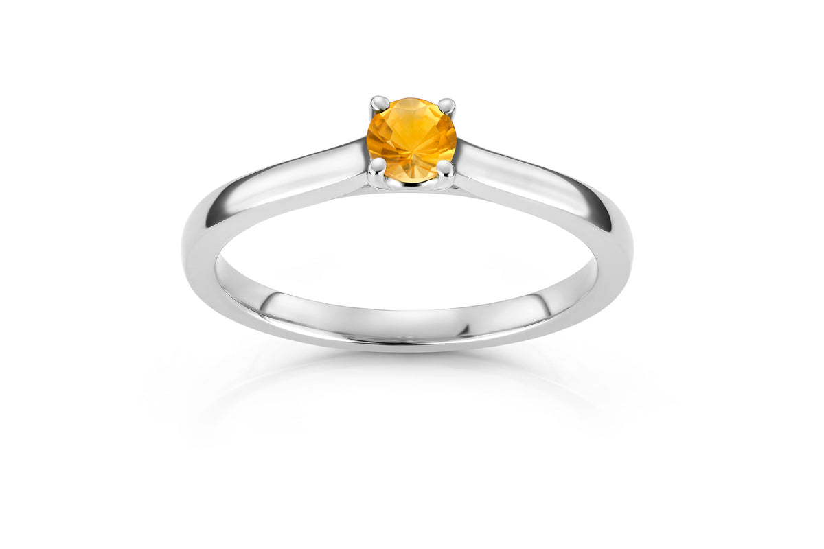 Svolder ring Daisy i 585 gull med diamant og citrin, bilde 1 av 2