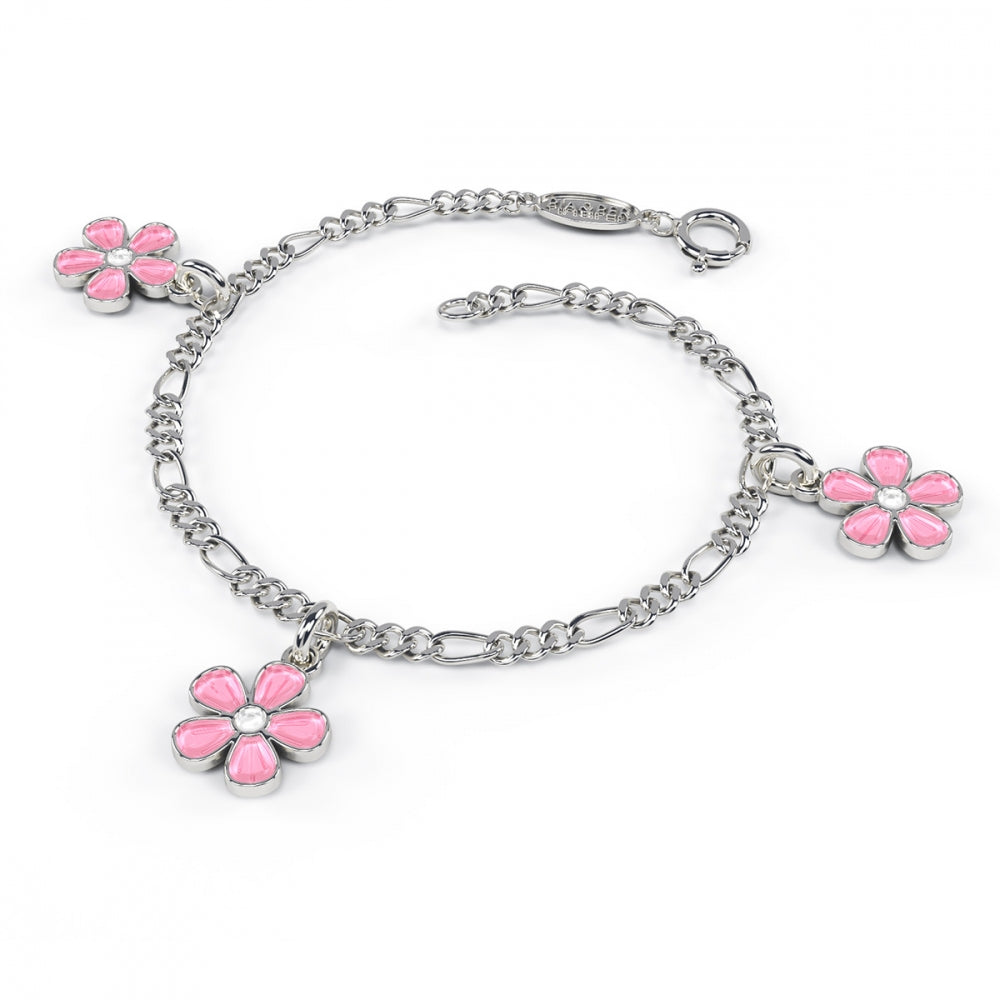 Armbånd i sølv med tre blomster i glassemalje, bilde 5 av 8