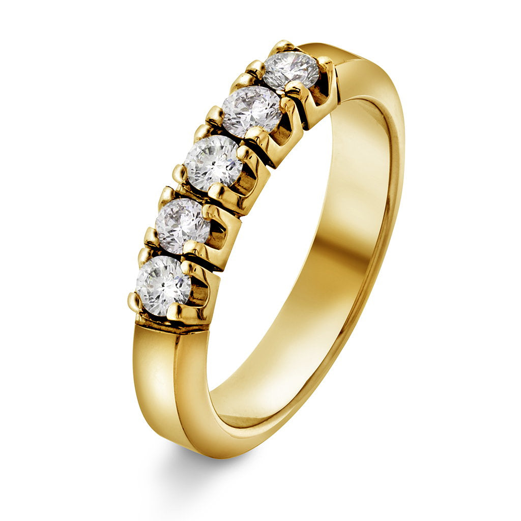 Sigma ring i 14 karat gult gull med diamant 0,50 ct, 4,2 mm, bilde 1 av 4