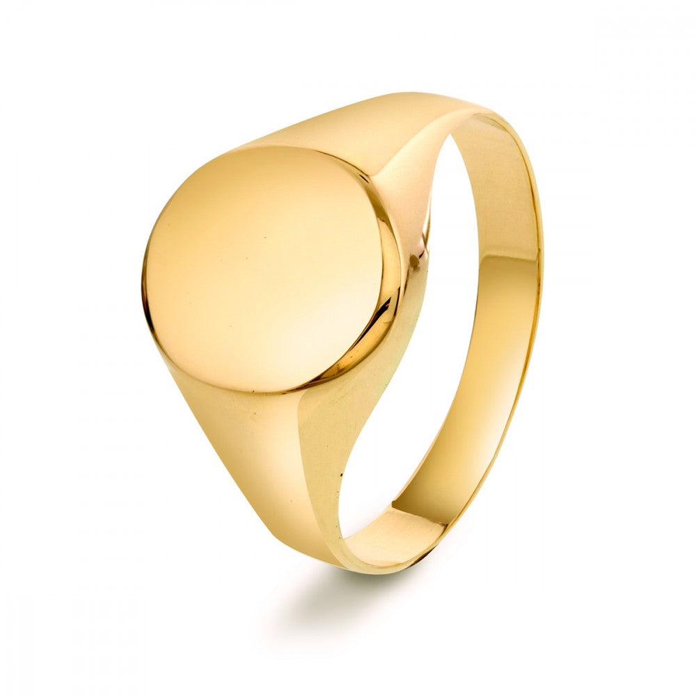 Ring i gult gull, oval signetring