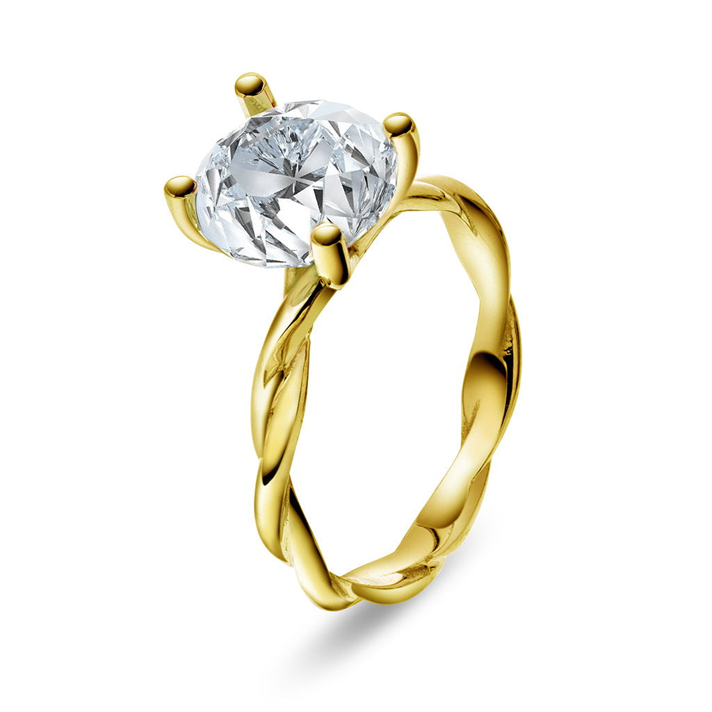 Drops ring i 585 gult gull med bergkrystall 9 mm, bilde 1 av 4