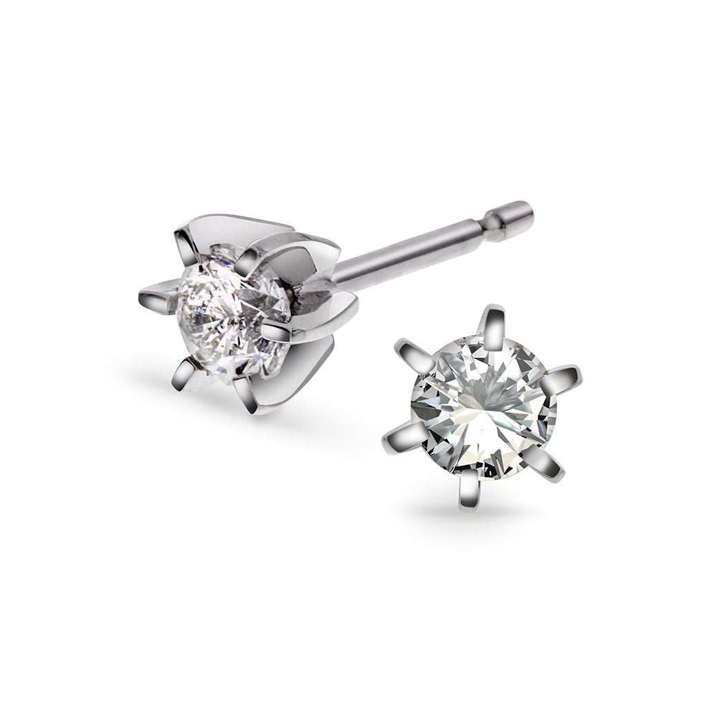 Superstar øredobber i 14 karat hvitt gull med diamant 0,50 ct