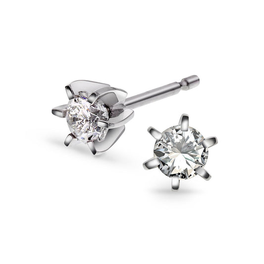 Superstar øredobber i 14 karat hvitt gull med diamant 0,50 ct