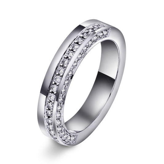 Forever giftering i 585 gull med diamant 0,40 ct, innvendig flat, 4 mm, bilde 2 av 2