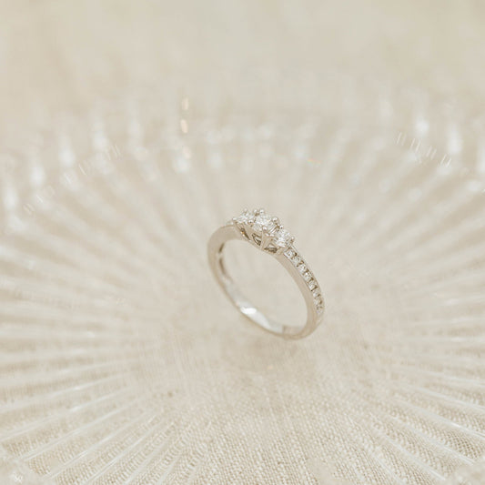 Ring i 14 karat hvitt gull med diamanter 0,45 ct, bilde 2 av 4