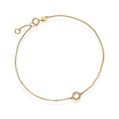 Armbånd i 585 gult gull med zirkonia 5,6 mm, bilde 1 av 2