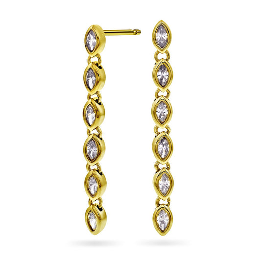 Dazzle øredobber i forgylt sølv med hengende zirkonia, bilde 1 av 2