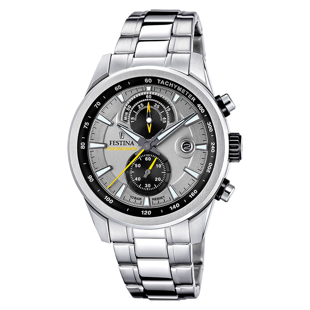 Festina 100m, chrono,lenke, grå skive F20694 - 4 - Bjerveur.noFestina 100m, chrono,lenke, grå skive F20694 - 4