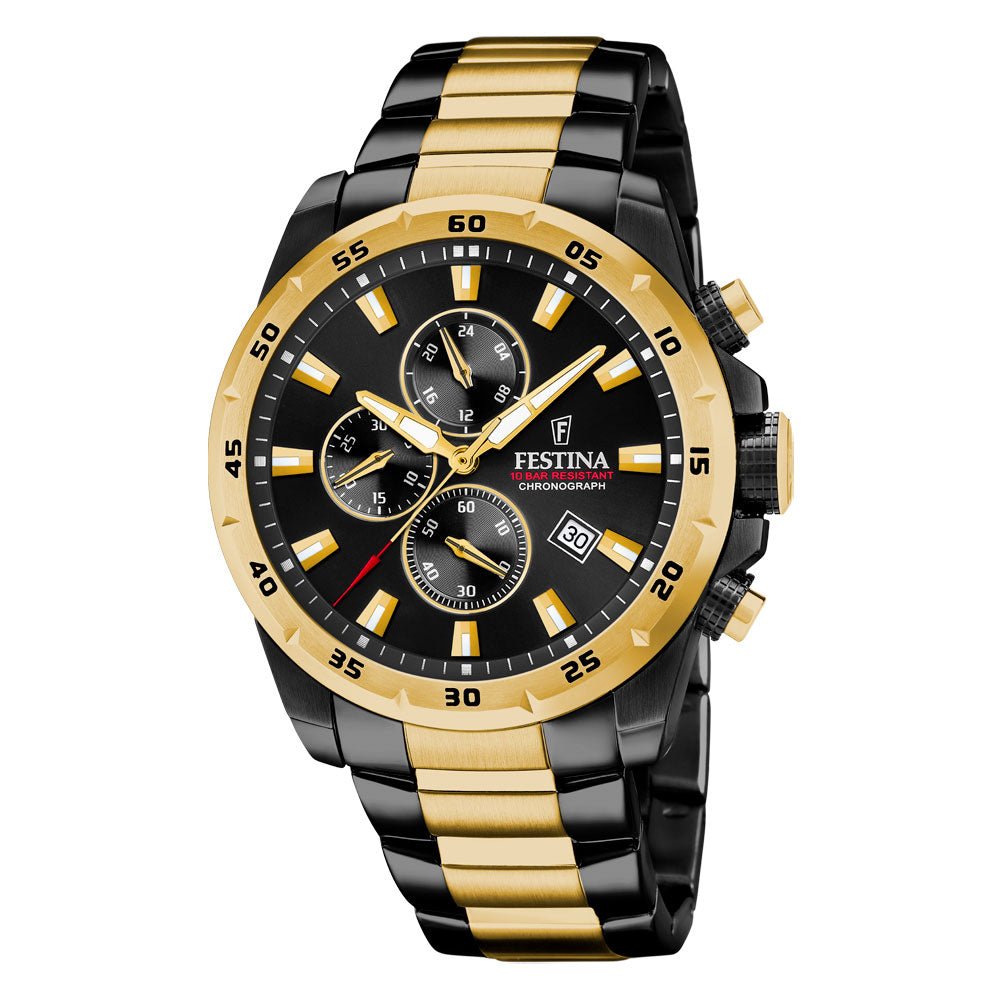 Festina 100m,bic, chrono ,sort skive F20563 - 1 - Bjerveur.noFestina 100m,bic, chrono ,sort skive F20563 - 1