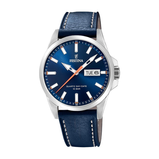 Festina 100m,dag/dato,blå rem/skive F20358 - 3 - Bjerveur.noFestina 100m,dag/dato,blå rem/skive F20358 - 3