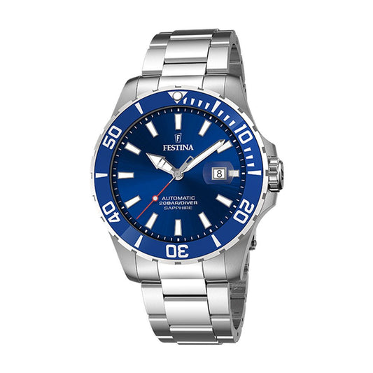 Festina Diver, hr,20 bar,dykker,automat,saf, lenke, blå skive F20531 - 3 - Bjerveur.noFestina Diver, hr,20 bar,dykker,automat,saf, lenke, blå skive F20531 - 3