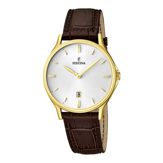 Festina pvd 50m, rem, brun,hvit skive F16747 - 1 - Bjerveur.noFestina pvd 50m, rem, brun,hvit skive F16747 - 1