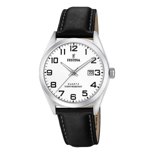 Festina stål 100m, rem, hvit skive,alle tall F20446 - 1 - Bjerveur.noFestina stål 100m, rem, hvit skive,alle tall F20446 - 1