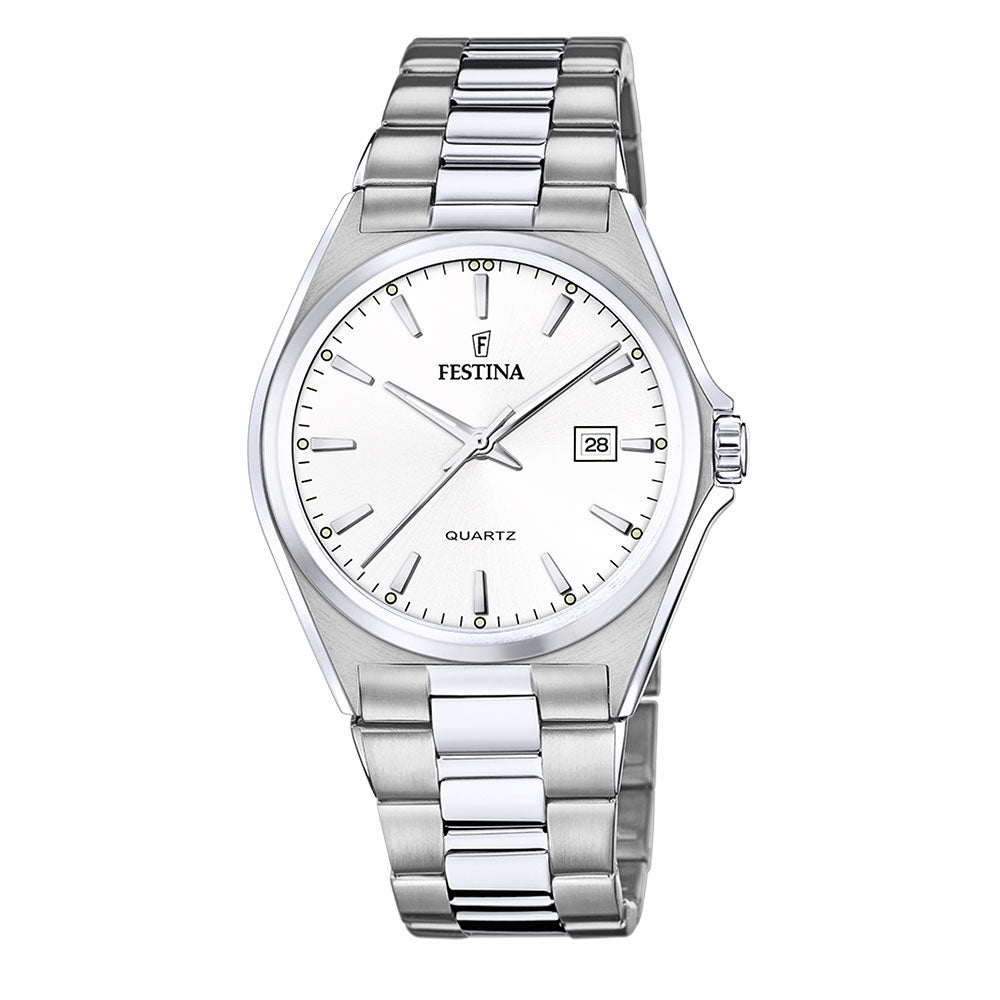 Festina stål 50m, lenke, hvit skive * F20552 - 2 - Bjerveur.noFestina stål 50m, lenke, hvit skive * F20552 - 2