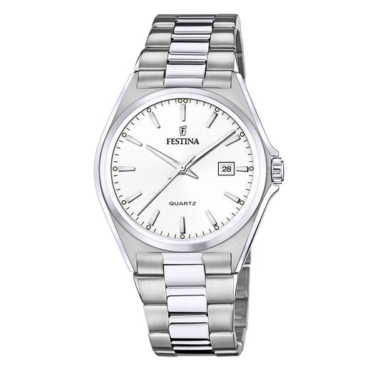 Festina stål 50m, lenke, hvit skive * F20552 - 2 - Bjerveur.noFestina stål 50m, lenke, hvit skive * F20552 - 2