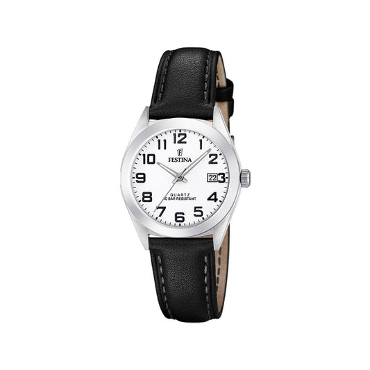 Festina stål,100m, rem, hvit skive,alle tall F20447 - 1 - Bjerveur.noFestina stål,100m, rem, hvit skive,alle tall F20447 - 1