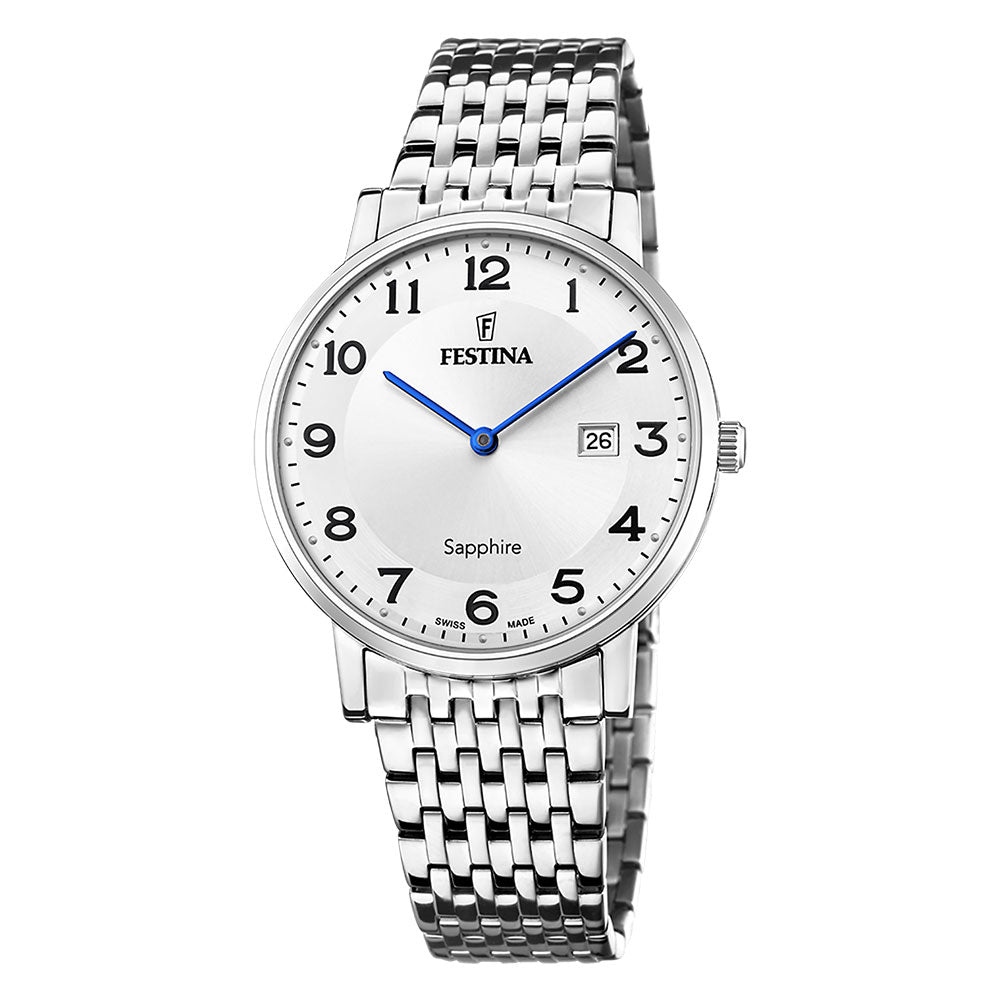 Festina Swiss Made, hr, lenke, hvit skive alle tall F20018 - 4 - Bjerveur.noFestina Swiss Made, hr, lenke, hvit skive alle tall F20018 - 4