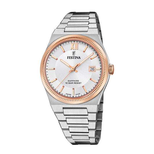 Festina Swiss Made, hr, lenke,rose, m.hvit skive * F20036 - 1 - Bjerveur.noFestina Swiss Made, hr, lenke,rose, m.hvit skive * F20036 - 1