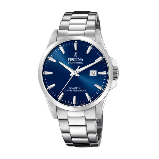 Festina Swiss Made, hr,100m, lenke, blå skive F20024 - 3 - Bjerveur.noFestina Swiss Made, hr,100m, lenke, blå skive F20024 - 3