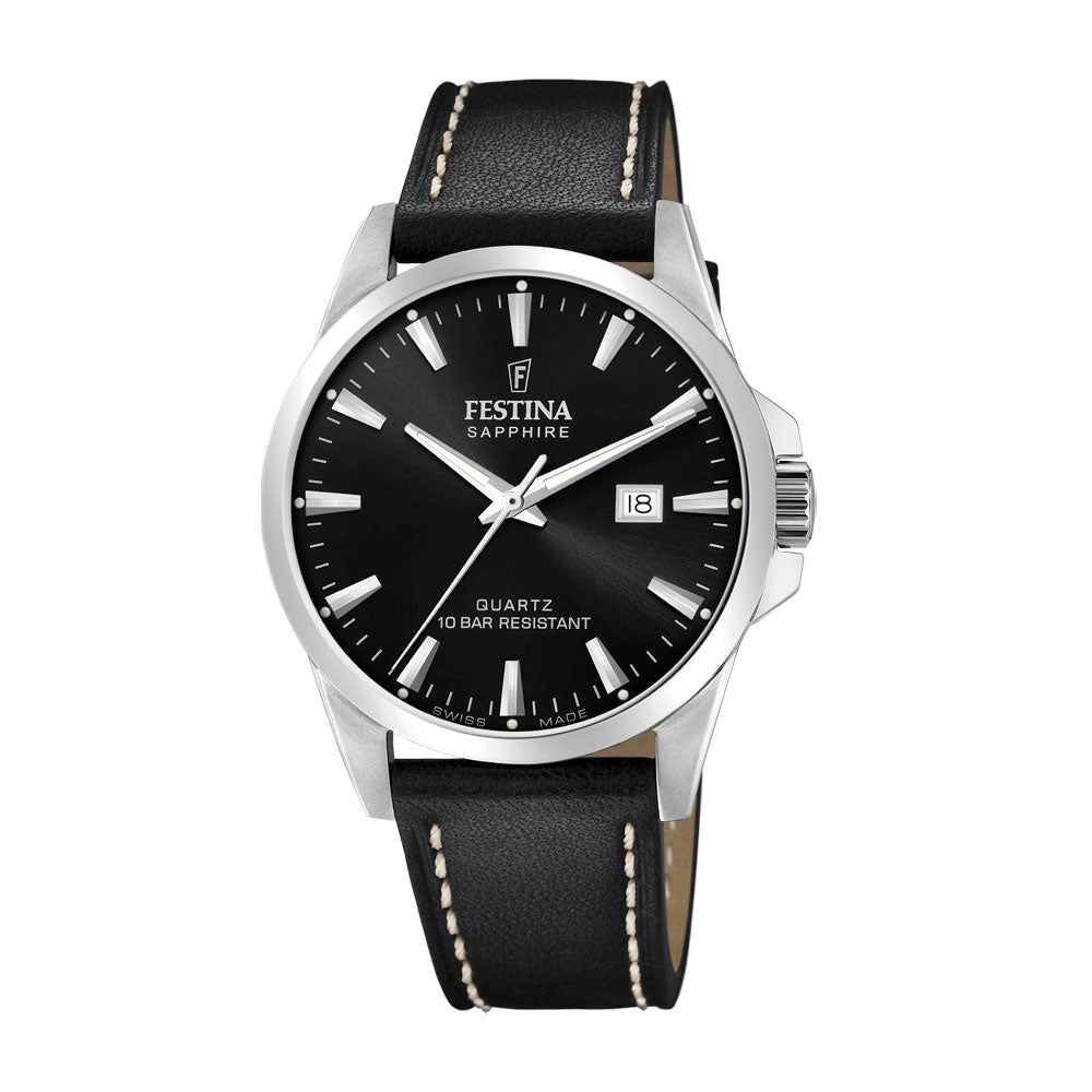 Festina Swiss Made, hr,100m,sort skive/rem F20025 - 4 - Bjerveur.noFestina Swiss Made, hr,100m,sort skive/rem F20025 - 4