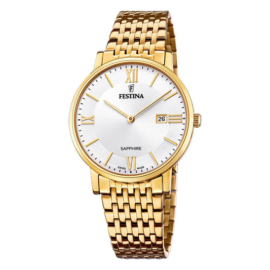 Festina Swiss Made, hr,dbl, lenke, hvit skive F20020 - 1 - Bjerveur.noFestina Swiss Made, hr,dbl, lenke, hvit skive F20020 - 1