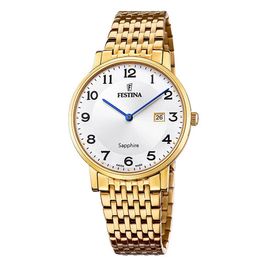 Festina Swiss Made, hr,dbl, lenke, hvit skive, tall - Bjerveur.noFestina Swiss Made, hr,dbl, lenke, hvit skive, tall