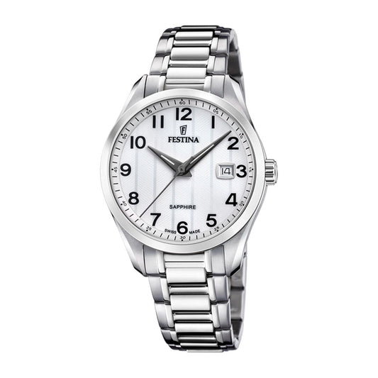 Festina Swiss Made,hr,lenke ,hvit skive, alle tall F20026 - 1 - Bjerveur.noFestina Swiss Made,hr,lenke ,hvit skive, alle tall F20026 - 1