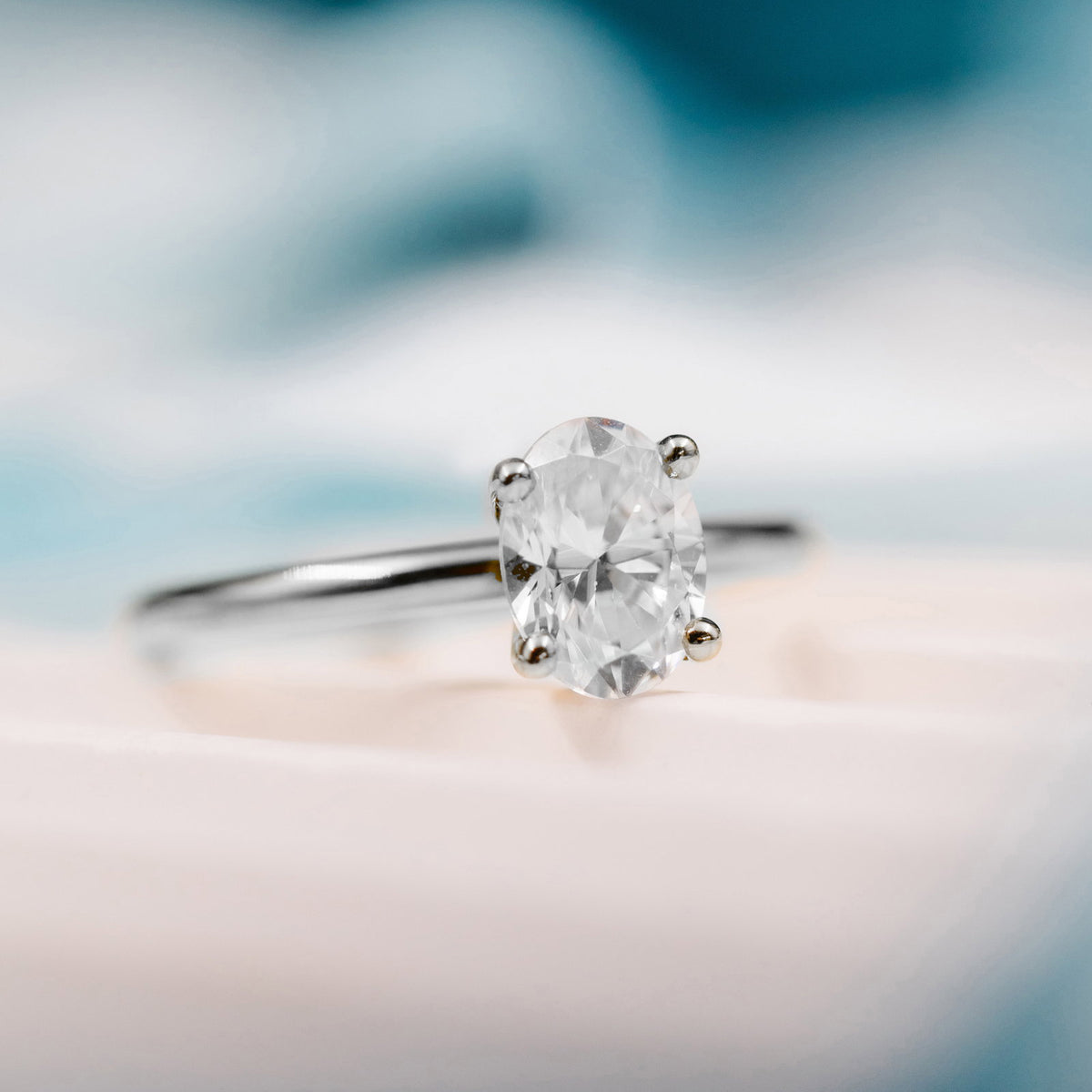 Gems ring i hvitt gull med laboratoriedyrket diamant 1,25 ct, bilde 4 av 5