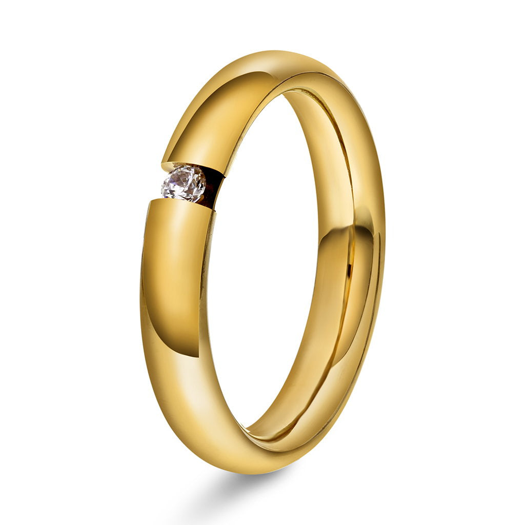 Ring i 14 karat gull med diamant 0,07 ct, bilde 1 av 2
