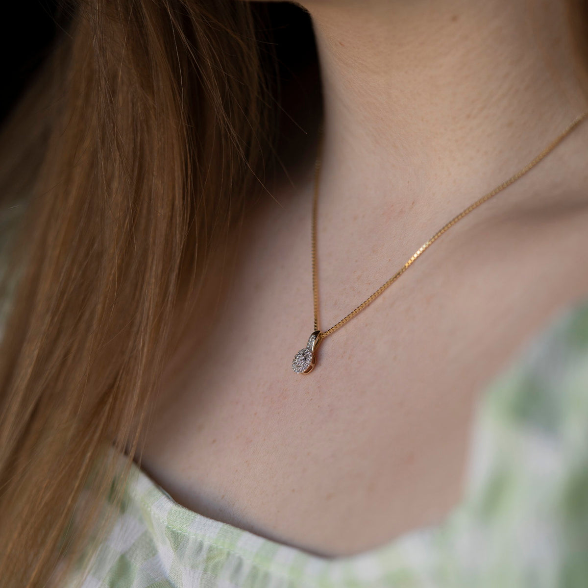 Anheng i gull med diamant 0,12 ct, bilde 5 av 5