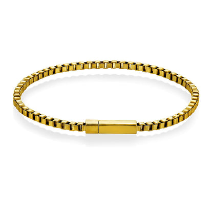 Armbånd i forgylt børstet stål 4,5 mm, 22 cm, bilde 1 av 4