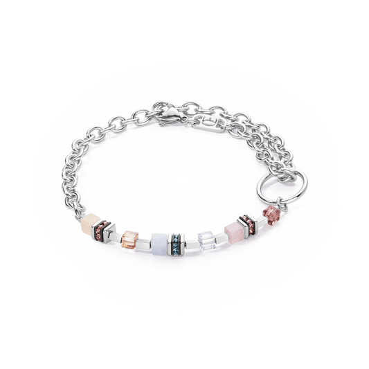 GeoCUBE® Fusion Charm armbånd sølv - pastell 4710300738 - Bjerveur.noGeoCUBE® Fusion Charm armbånd sølv - pastell 4710300738