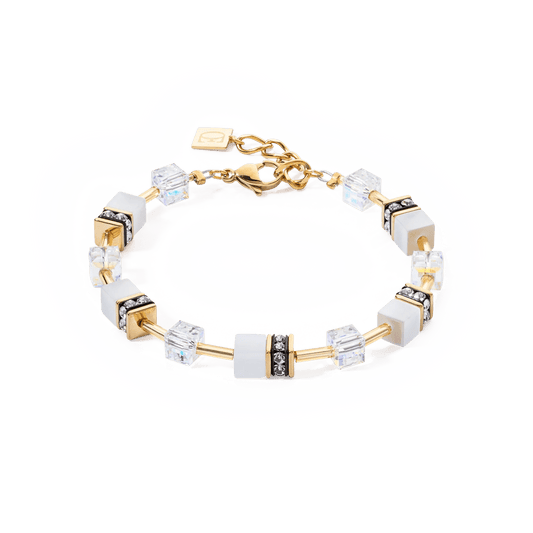 GeoCUBE® Iconic Layer armbånd gull - hvit 2810301416 - Bjerveur.noGeoCUBE® Iconic Layer armbånd gull - hvit 2810301416