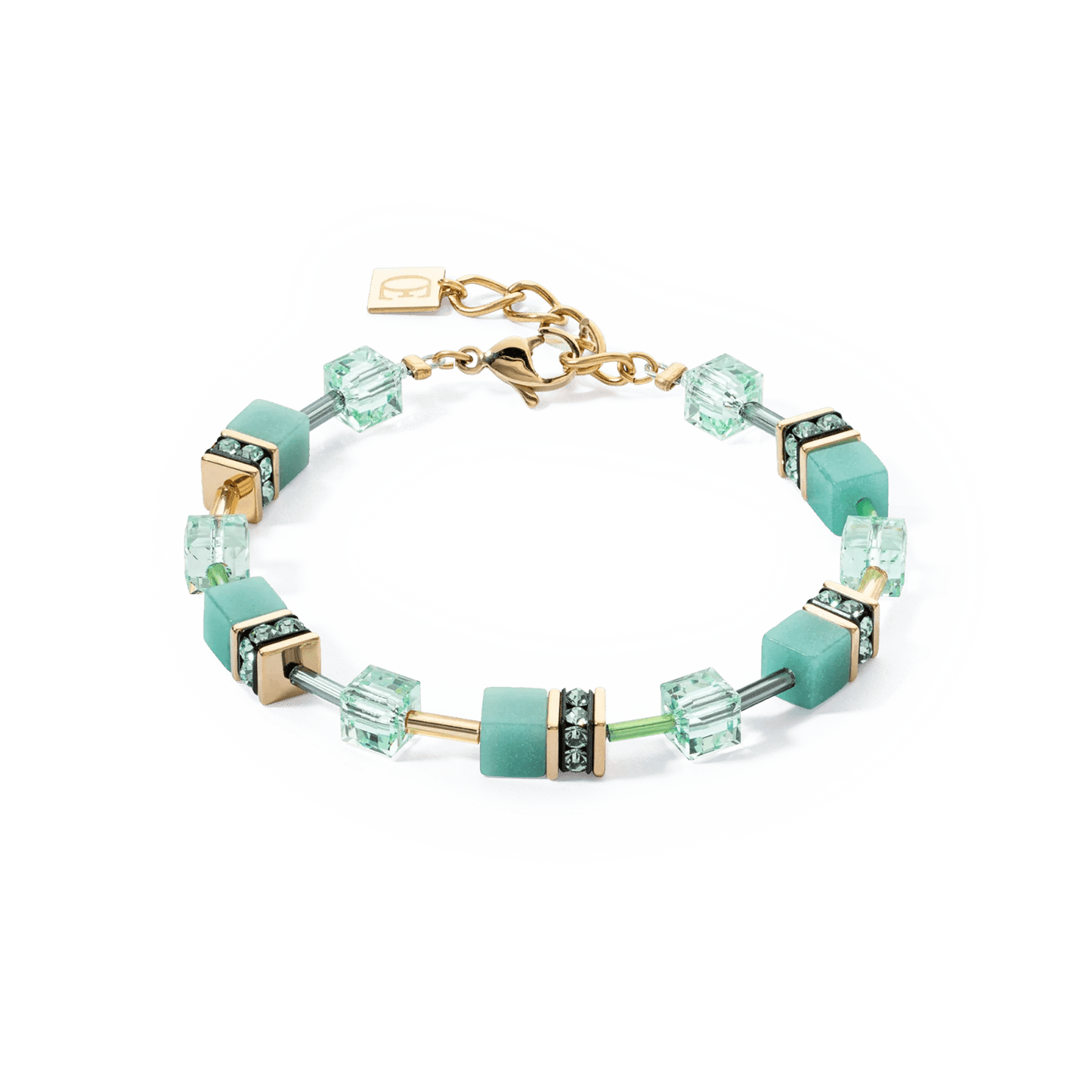 GeoCUBE® Iconic Mono Gold armbånd grønt 4020300533 - Bjerveur.noGeoCUBE® Iconic Mono Gold armbånd grønt 4020300533