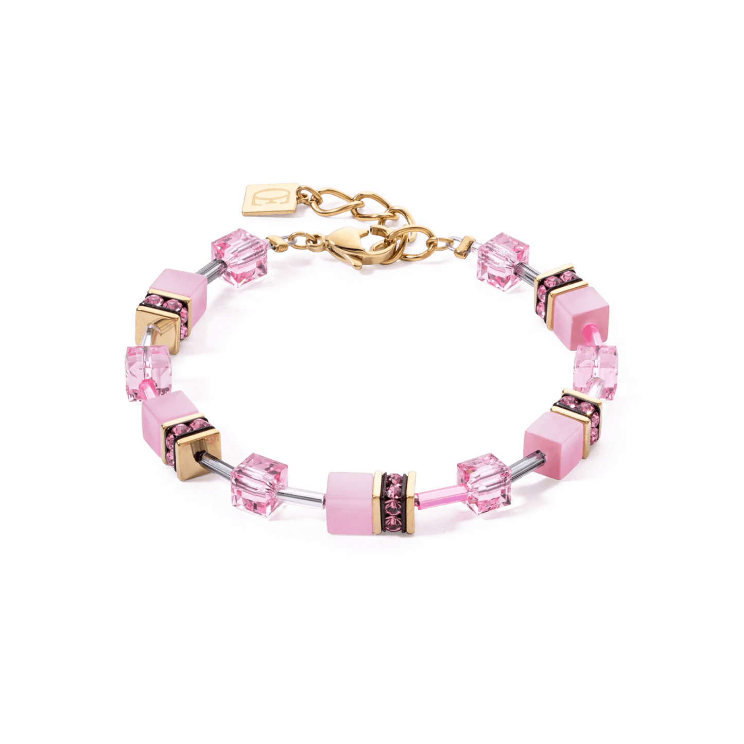 GeoCUBE® Iconic Mono Gold armbånd rosa 4020301920 - Bjerveur.noGeoCUBE® Iconic Mono Gold armbånd rosa 4020301920