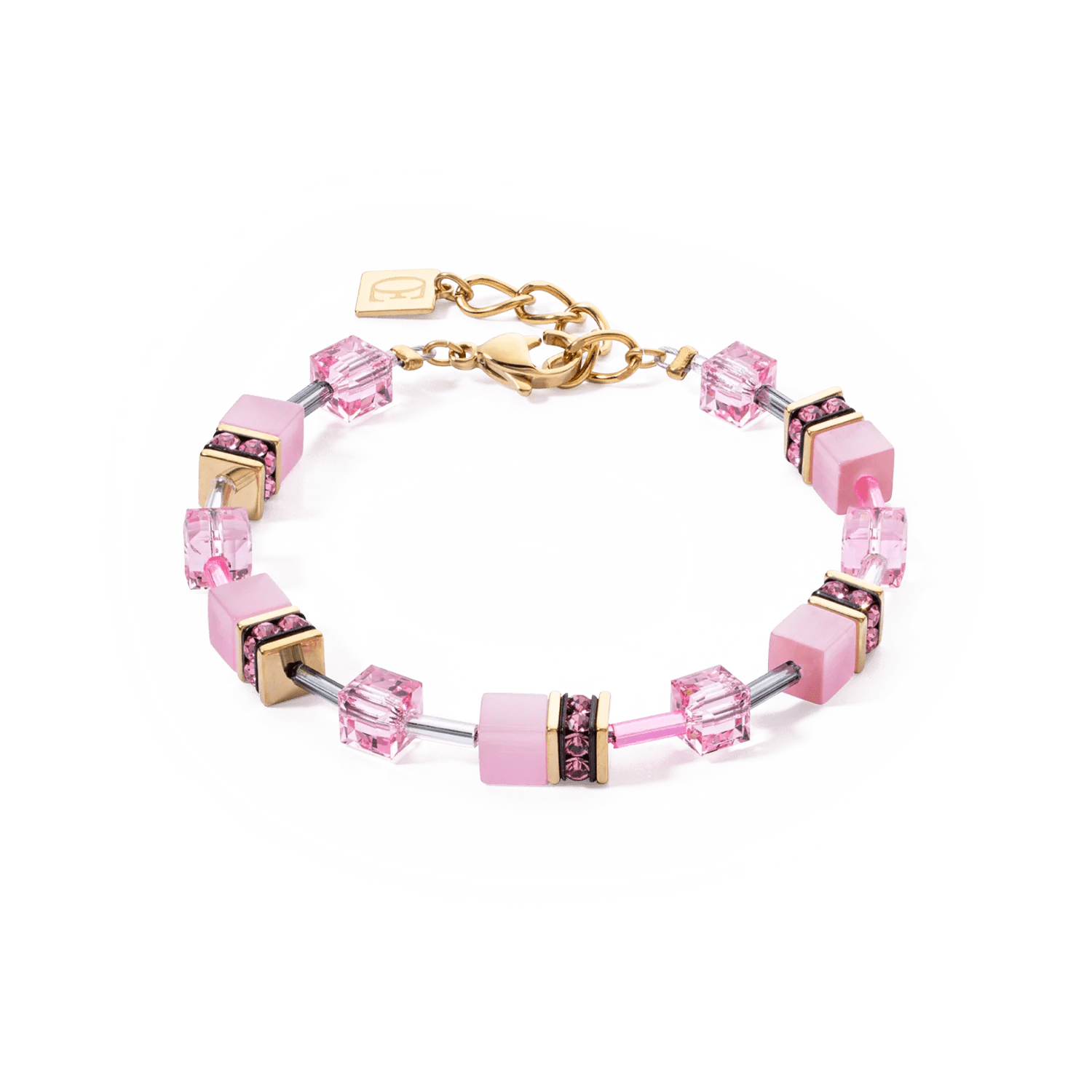 GeoCUBE® Iconic Mono Gold armbånd rosa 4020301920 - Bjerveur.noGeoCUBE® Iconic Mono Gold armbånd rosa 4020301920