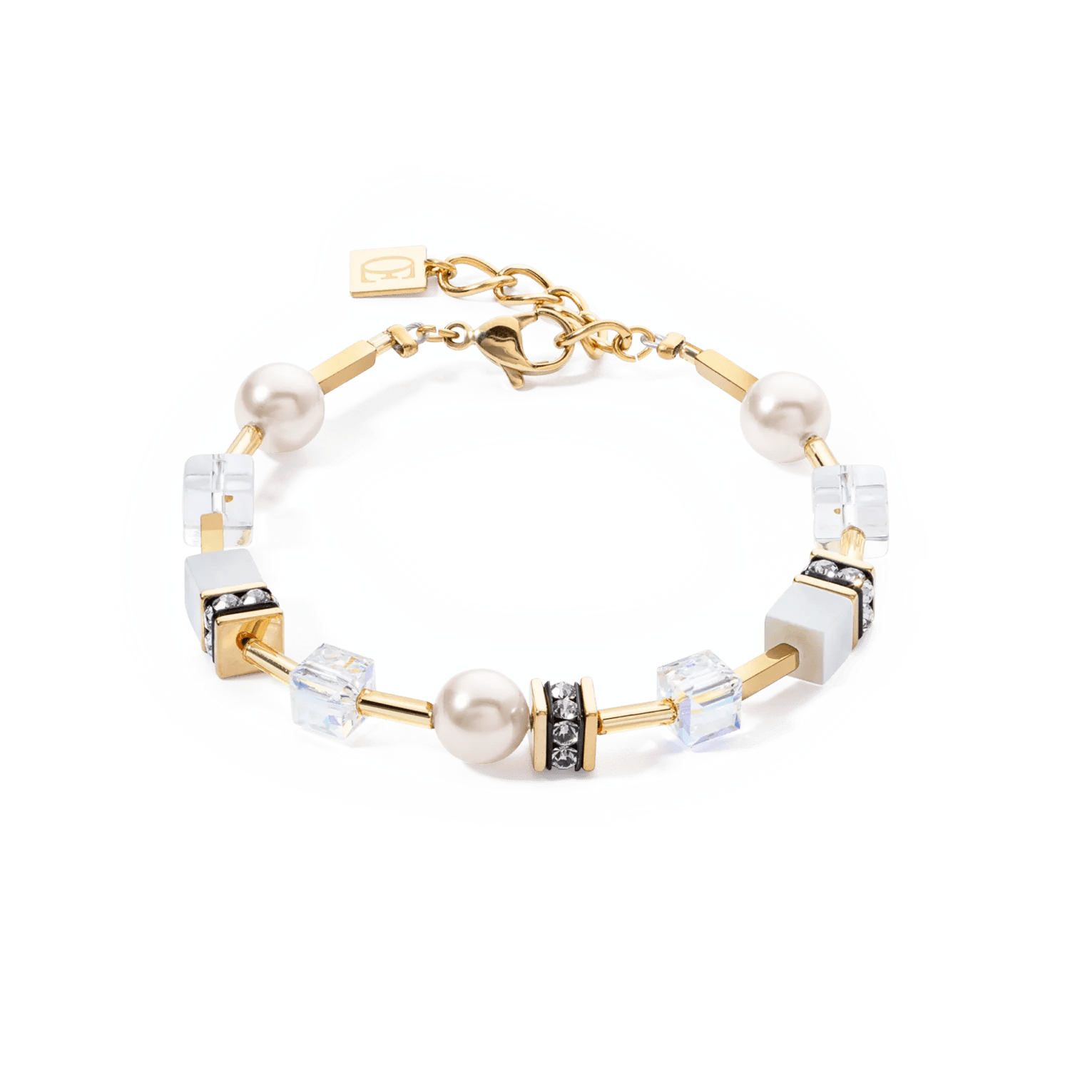 GeoCUBE® Iconic Pearl Mix armbånd gull - hvit 4081301416 - Bjerveur.noGeoCUBE® Iconic Pearl Mix armbånd gull - hvit 4081301416