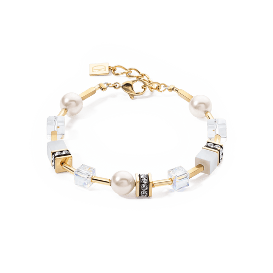 GeoCUBE® Iconic Pearl Mix armbånd gull - hvit 4081301416 - Bjerveur.noGeoCUBE® Iconic Pearl Mix armbånd gull - hvit 4081301416