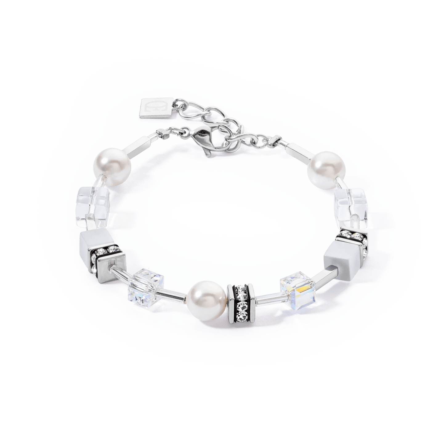GeoCUBE® Iconic Pearl Mix armbånd sølv - hvit 4081301417 - Bjerveur.noGeoCUBE® Iconic Pearl Mix armbånd sølv - hvit 4081301417