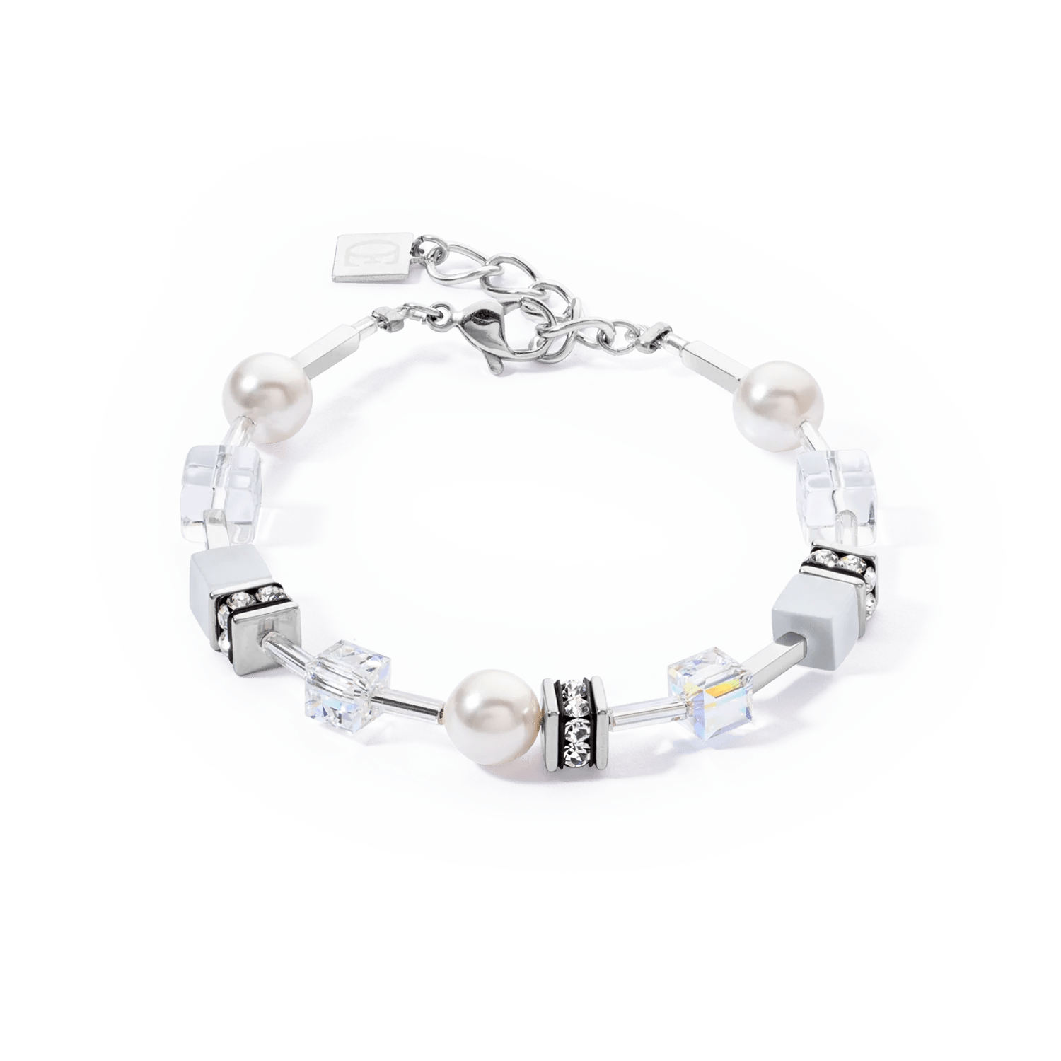 GeoCUBE® Iconic Pearl Mix armbånd sølv - hvit 4081301417 - Bjerveur.noGeoCUBE® Iconic Pearl Mix armbånd sølv - hvit 4081301417