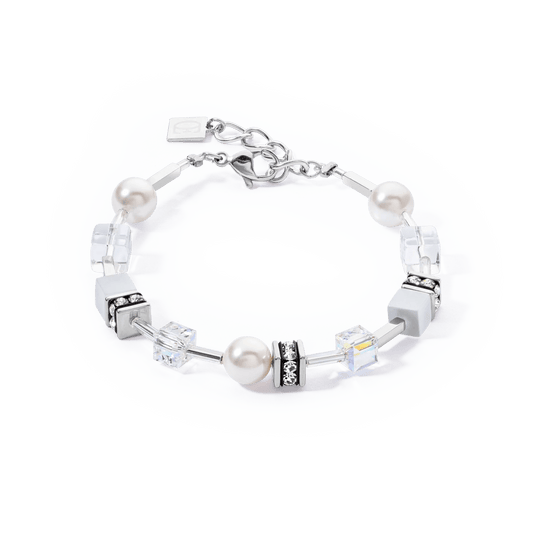 GeoCUBE® Iconic Pearl Mix armbånd sølv - hvit 4081301417 - Bjerveur.noGeoCUBE® Iconic Pearl Mix armbånd sølv - hvit 4081301417