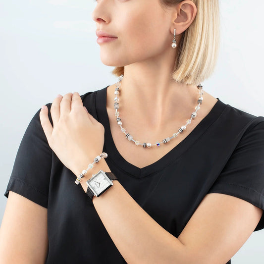 GeoCUBE® Iconic Pearl Mix armbånd sølv - hvit 4081301417 - Bjerveur.noGeoCUBE® Iconic Pearl Mix armbånd sølv - hvit 4081301417
