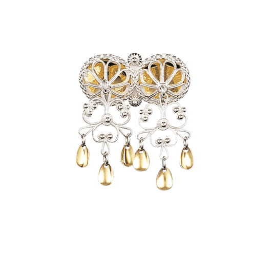 Halssølje med dråpelauv, kvit/forgylt 127505 - Bjerveur.noHalssølje med dråpelauv, kvit/forgylt 127505