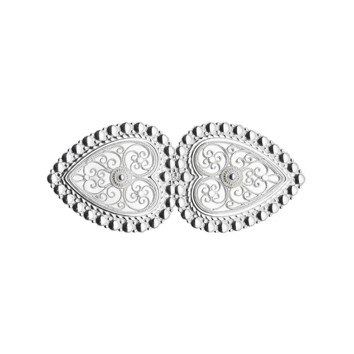 Hårspenne med perlekant og kruser, kvit 800406 - Bjerveur.noHårspenne med perlekant og kruser, kvit 800406