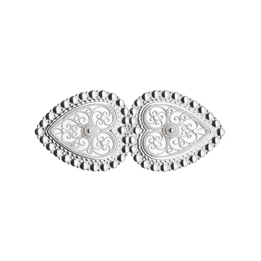 Hårspenne med perlekant og kruser, kvit 800406 - Bjerveur.noHårspenne med perlekant og kruser, kvit 800406