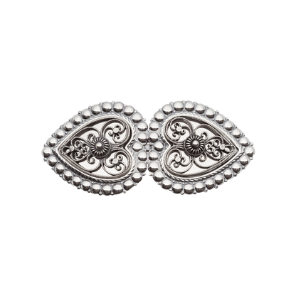 Hårspenne med perlekant og kruser, oksidert 800116 - Bjerveur.noHårspenne med perlekant og kruser, oksidert 800116