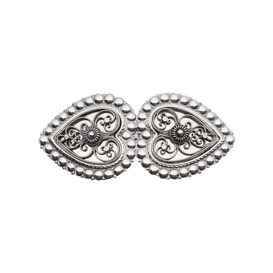 Hårspenne med perlekant og kruser, oksidert 800116 - Bjerveur.noHårspenne med perlekant og kruser, oksidert 800116